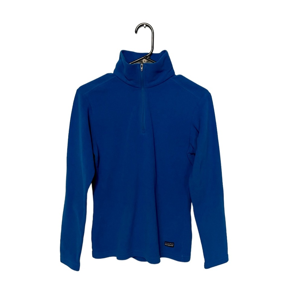 Patagonia Sweater Womens Small Blue Fleece 1/4 Zip Lightweight Outdoor Hiking